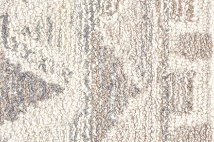 8' X 10' Beige Ivory and Gray Wool Geometric Hand Tufted Area Rug