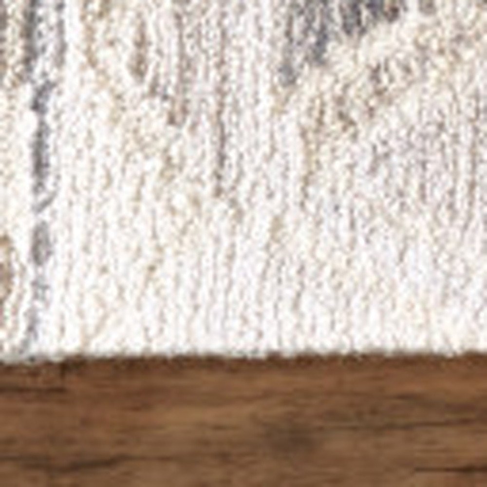 8' X 10' Beige Ivory and Gray Wool Geometric Hand Tufted Area Rug