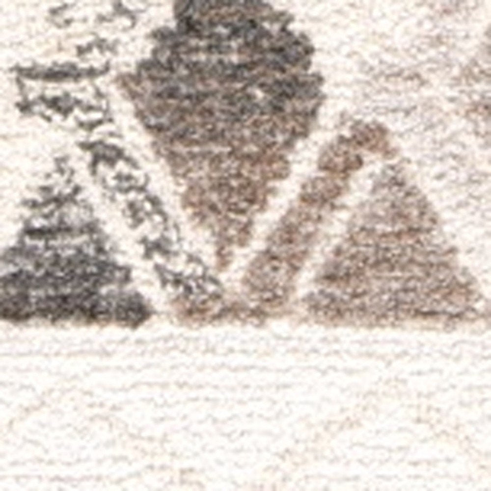 8' X 10' Beige Ivory and Gray Wool Geometric Hand Tufted Area Rug