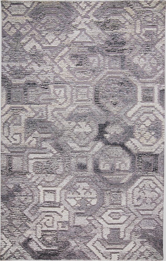 9' X 12' Gray and Ivory Wool Abstract Hand Tufted Area Rug