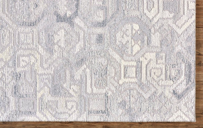 8' X 10' Gray and Ivory Wool Abstract Hand Tufted Area Rug