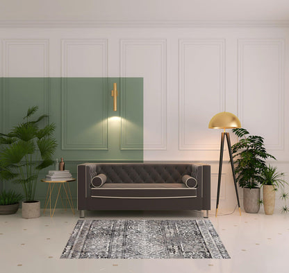 5' X 8' Gray Ivory And Taupe Abstract Stain Resistant Area Rug