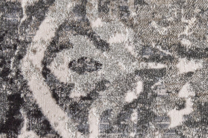 5' X 8' Gray Ivory And Taupe Abstract Stain Resistant Area Rug