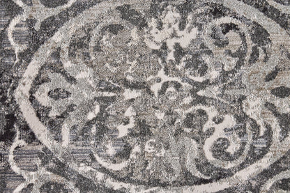 5' X 8' Gray Ivory And Taupe Abstract Stain Resistant Area Rug