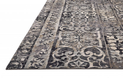 5' X 8' Gray Ivory And Taupe Abstract Stain Resistant Area Rug