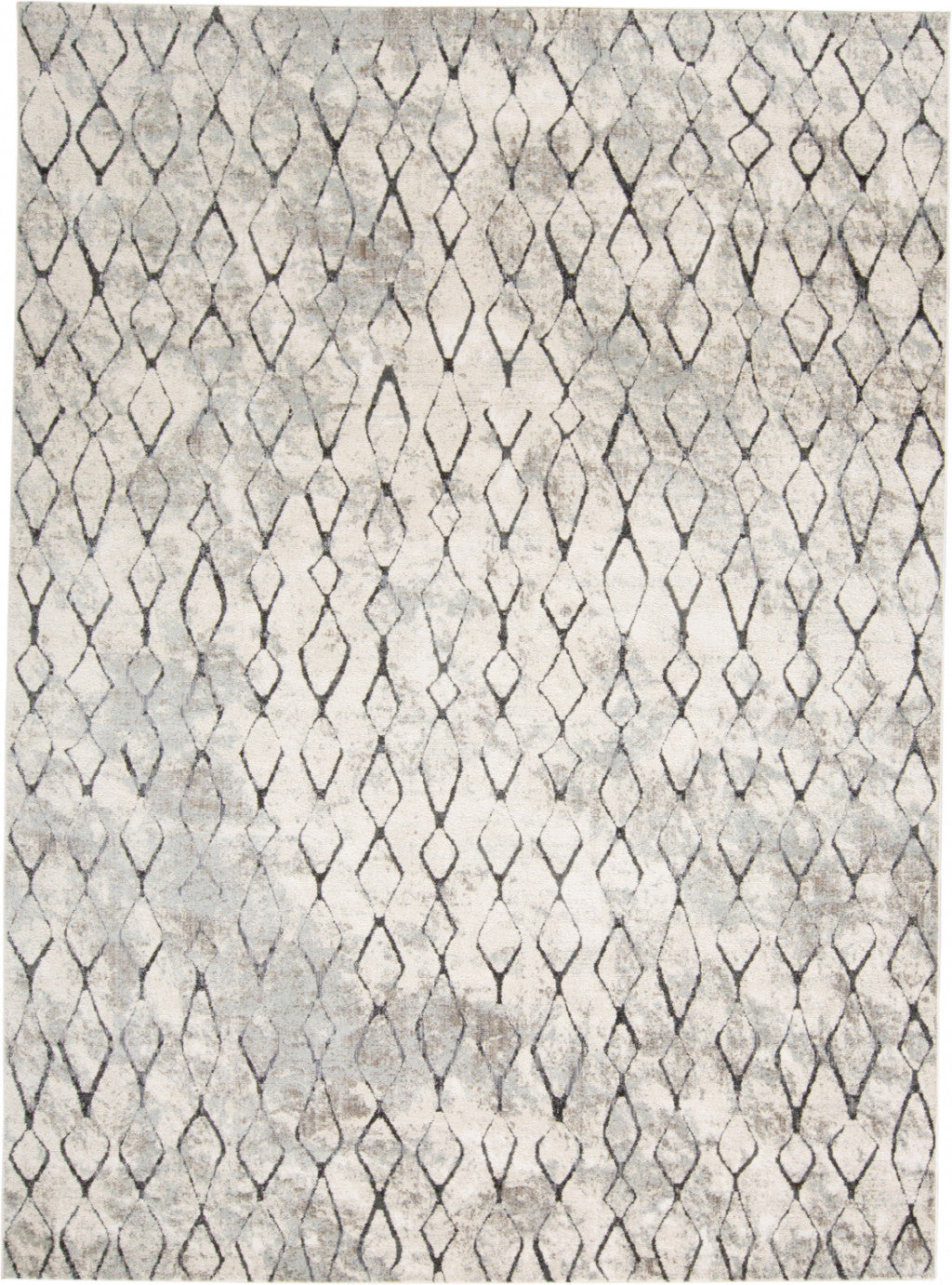 7' X 10' Ivory Gray And Taupe Abstract Stain Resistant Area Rug