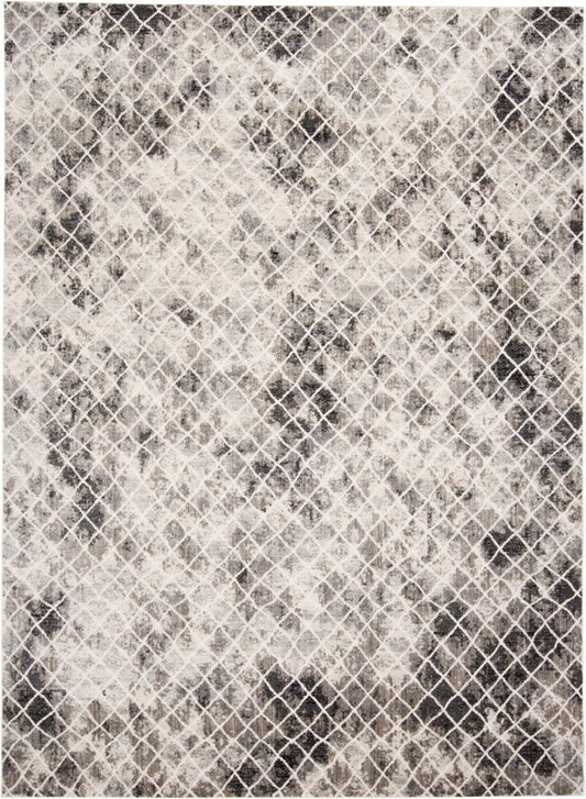 5' X 8' Ivory Gray And Taupe Abstract Stain Resistant Area Rug