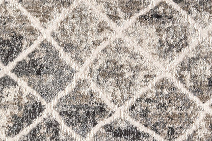5' X 8' Ivory Gray And Taupe Abstract Stain Resistant Area Rug