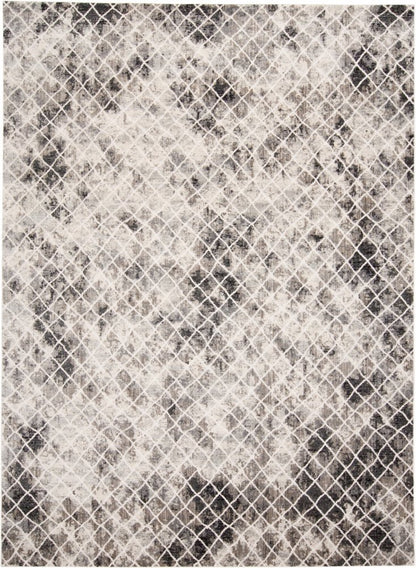 5' X 8' Ivory Gray And Taupe Abstract Stain Resistant Area Rug