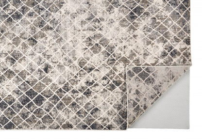 5' X 8' Ivory Gray And Taupe Abstract Stain Resistant Area Rug