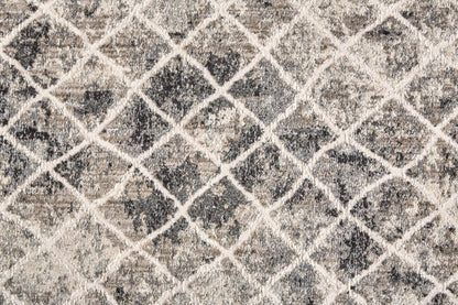 5' X 8' Ivory Gray And Taupe Abstract Stain Resistant Area Rug