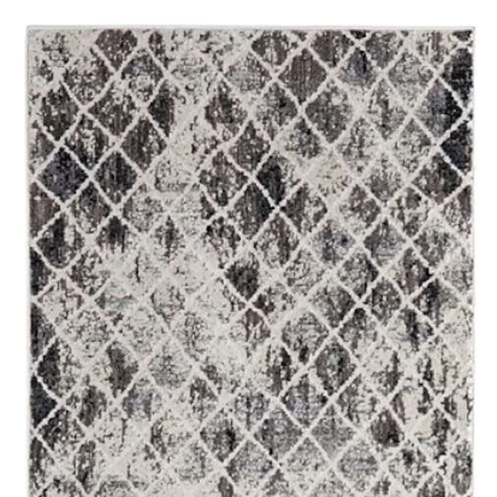 4' X 6' Ivory Gray And Taupe Abstract Stain Resistant Area Rug