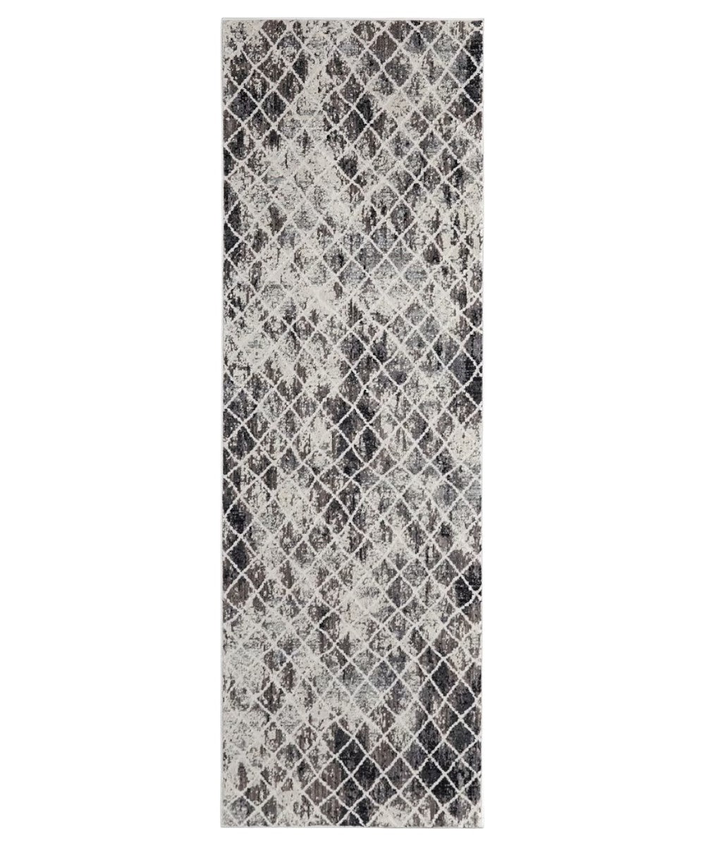 4' X 6' Ivory Gray And Taupe Abstract Stain Resistant Area Rug