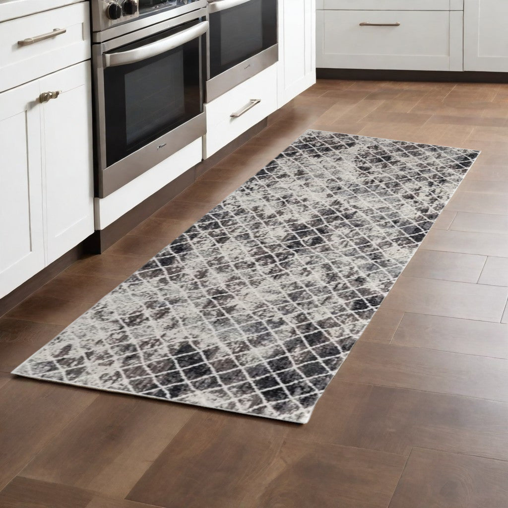 4' X 6' Ivory Gray And Taupe Abstract Stain Resistant Area Rug