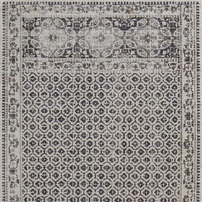 5' X 8' Ivory Taupe And Gray Abstract Stain Resistant Area Rug