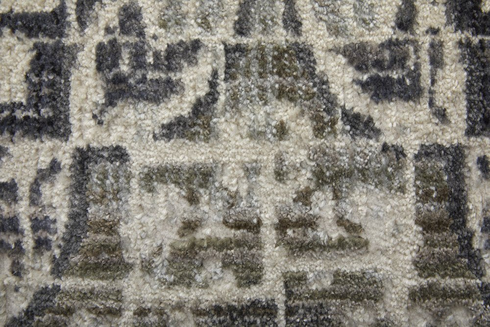 7' X 10' Gray and Ivory Abstract Area Rug