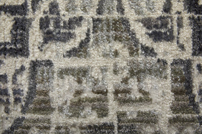 7' X 10' Gray and Ivory Abstract Area Rug