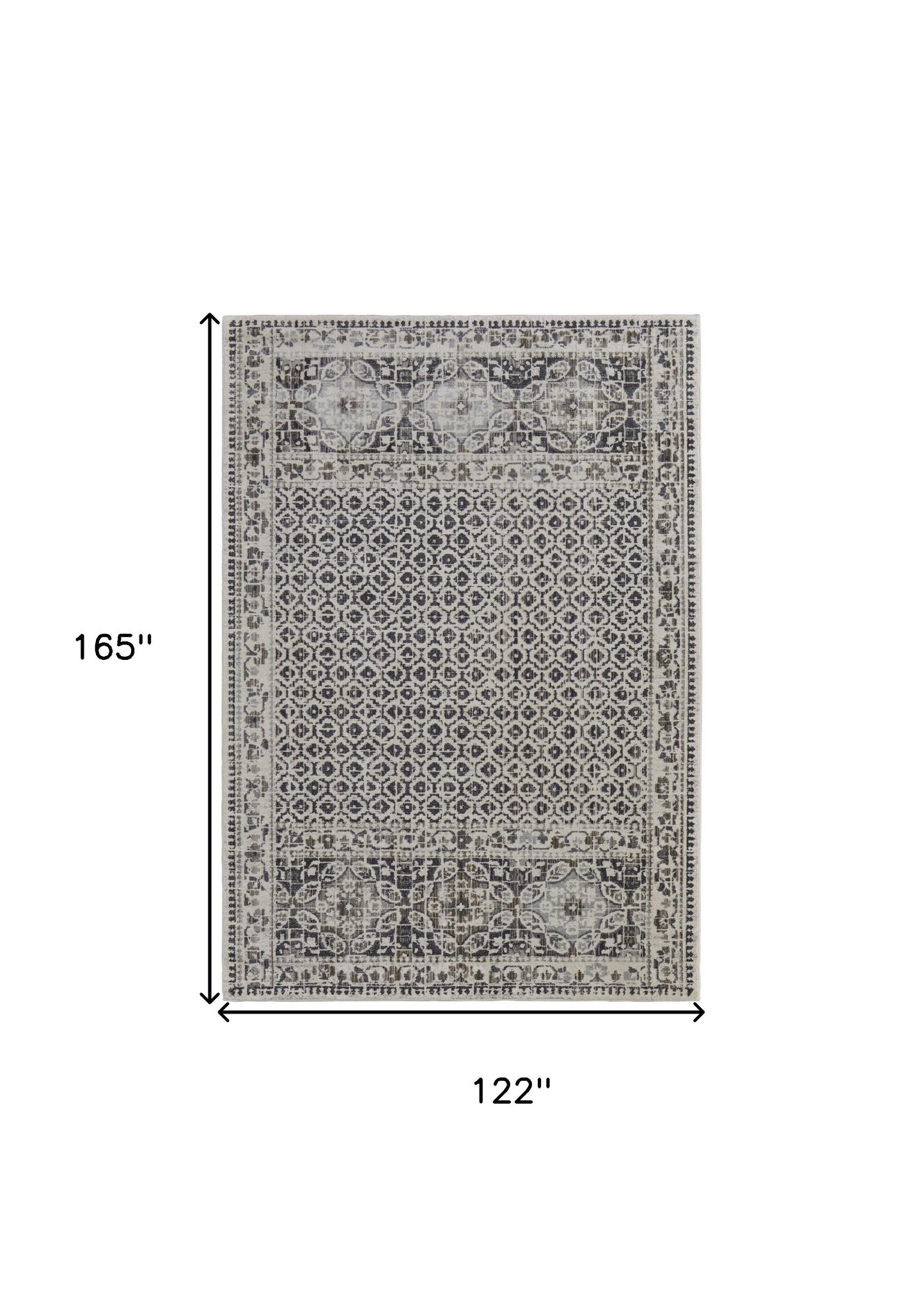 5' X 8' Ivory Taupe And Gray Abstract Stain Resistant Area Rug