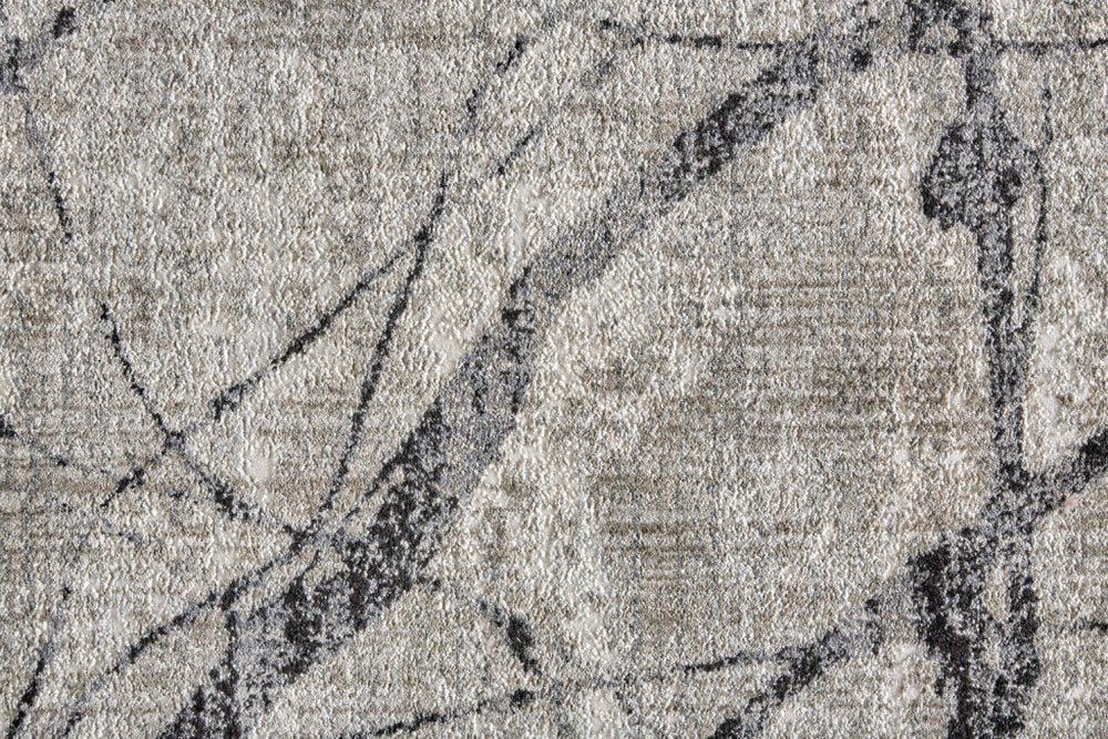 10' X 14' Taupe Gray And Ivory Abstract Stain Resistant Area Rug