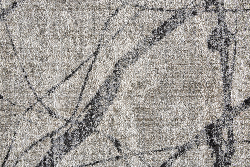 4' X 6' Taupe Gray And Ivory Abstract Stain Resistant Area Rug