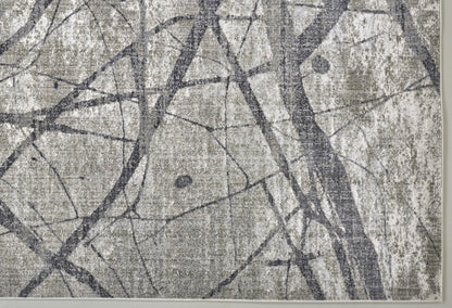 10' X 14' Taupe Gray And Ivory Abstract Stain Resistant Area Rug