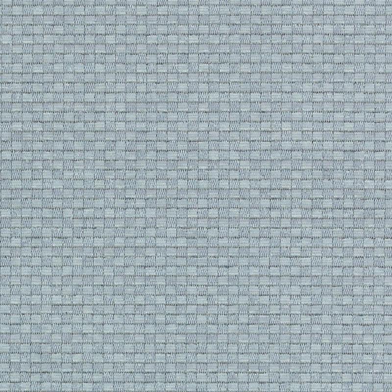 Light blue woven fabric with subtle rectangular basketweave texture; suitable for upholstery.