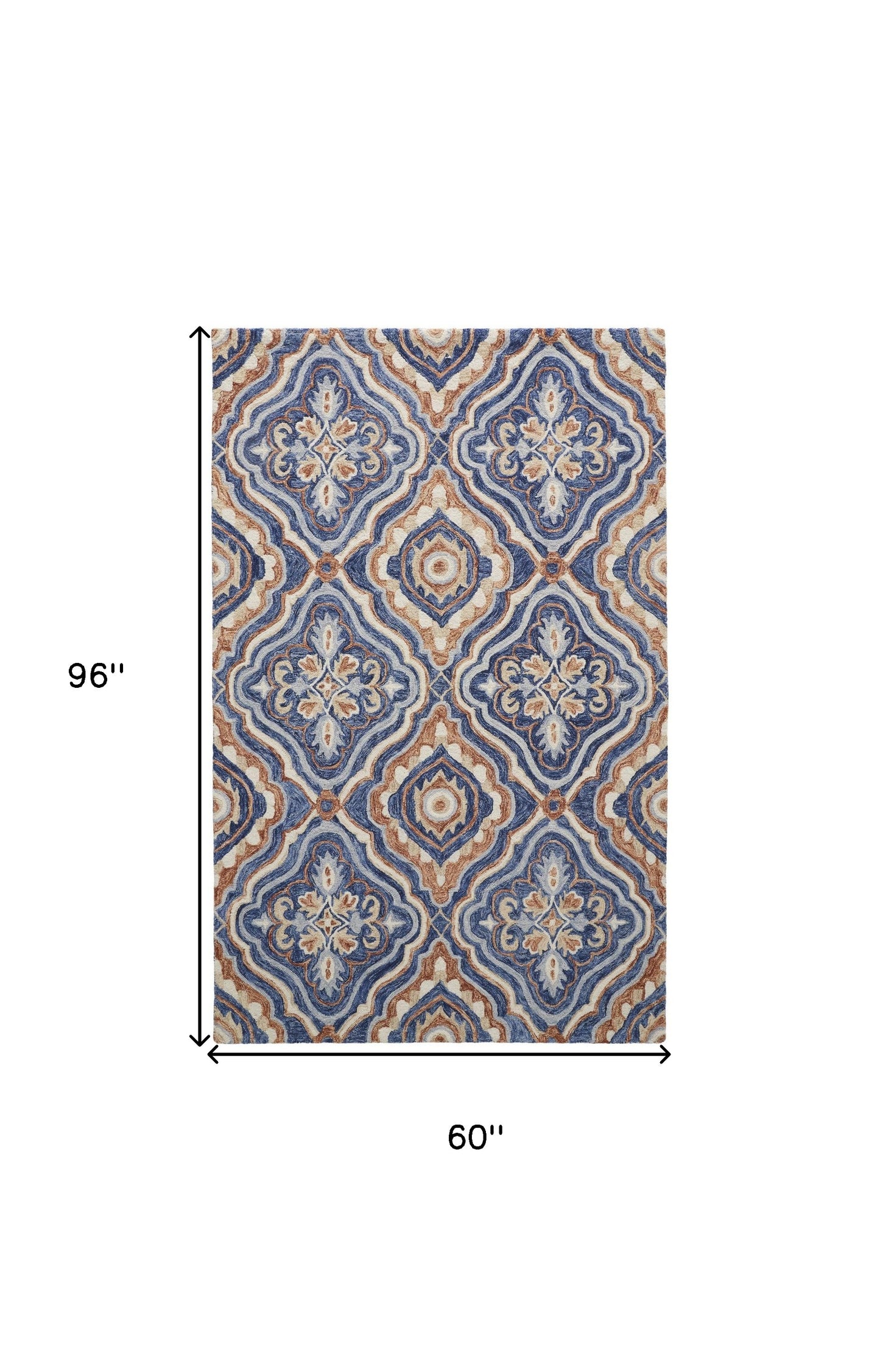 8' X 10' Taupe Blue And Gray Wool Floral Tufted Handmade Stain Resistant Area Rug