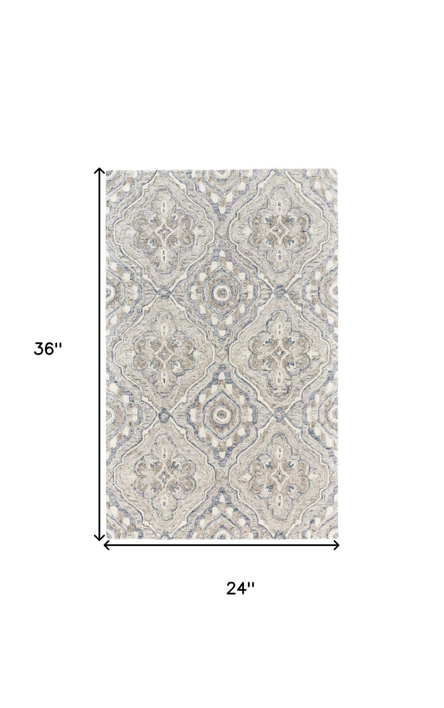 8' X 10' Taupe Blue And Gray Wool Floral Tufted Handmade Stain Resistant Area Rug