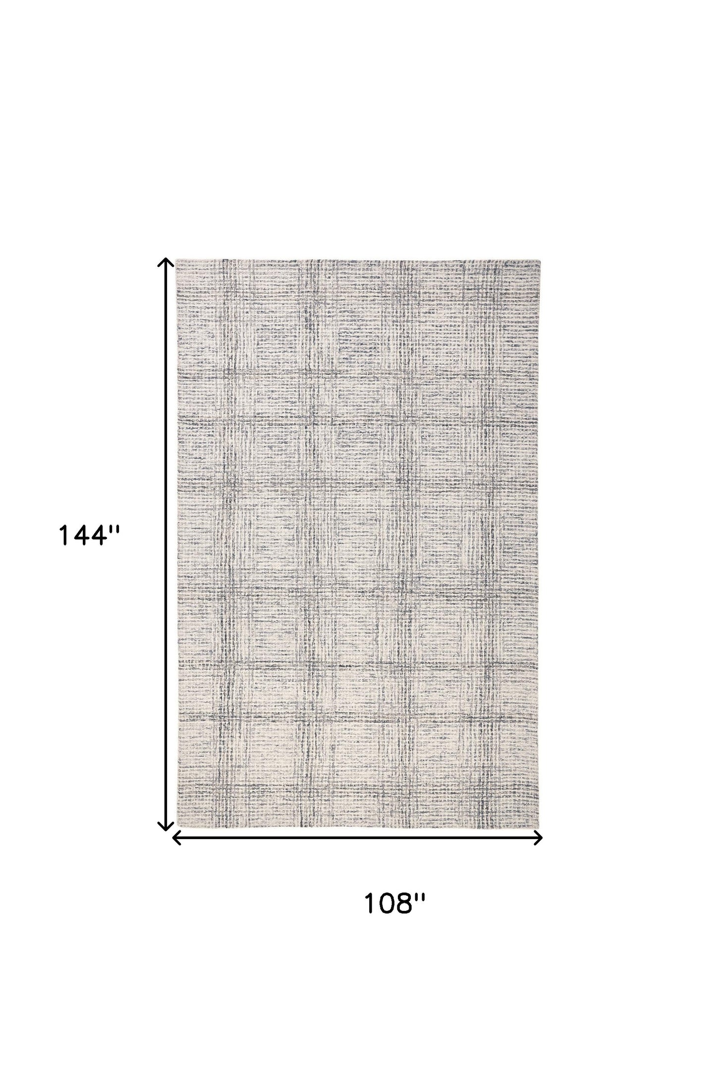 5' X 8' Ivory And Gray Wool Plaid Tufted Handmade Stain Resistant Area Rug