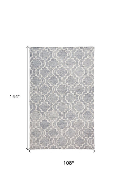 5' X 8' Ivory And Gray Wool Geometric Hand Tufted Area Rug