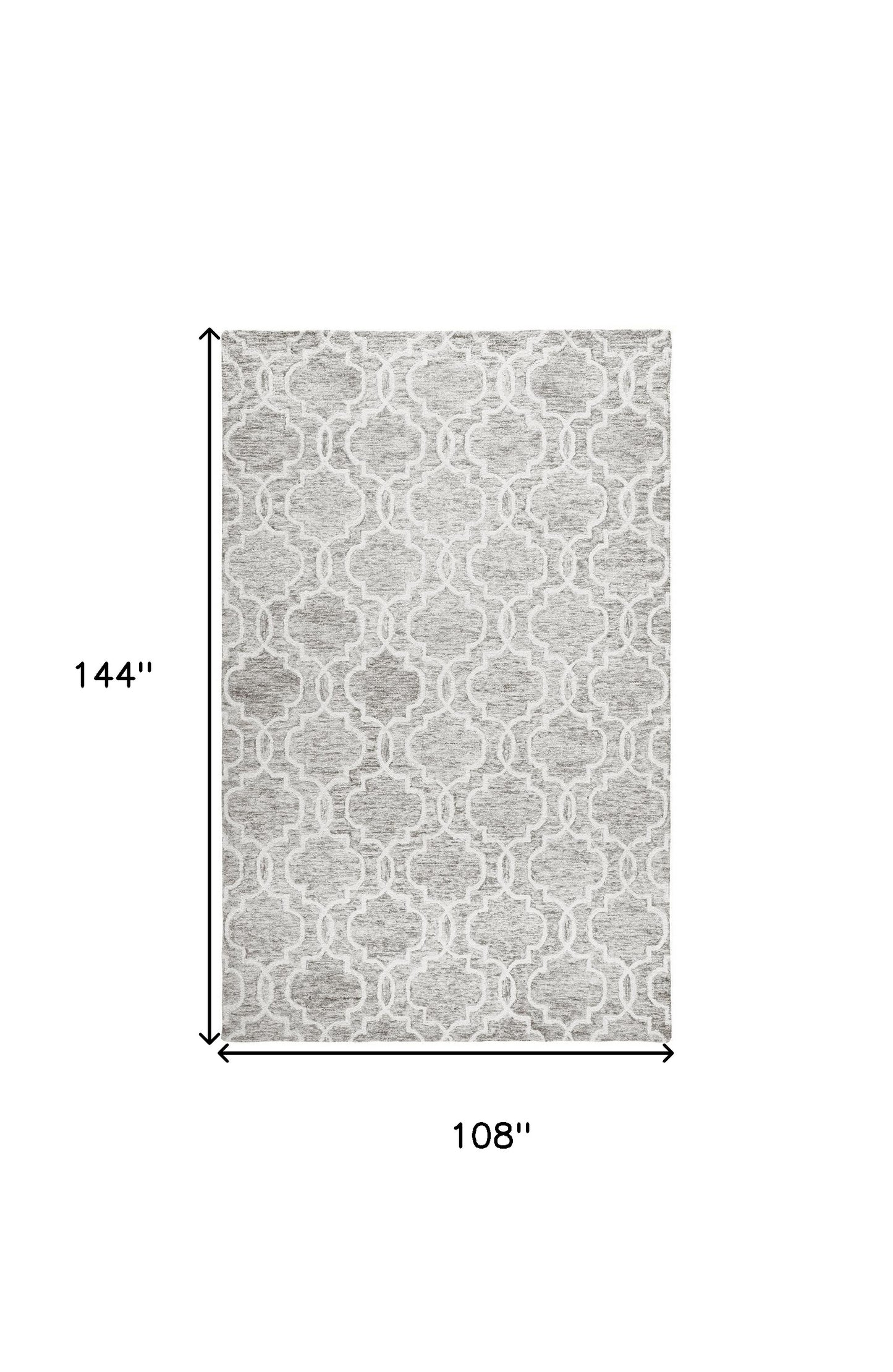 5' X 8' Gray And Ivory Wool Geometric Tufted Handmade Stain Resistant Area Rug