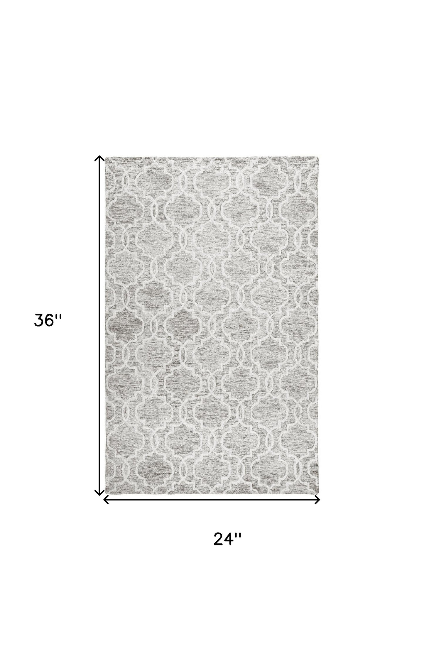 5' X 8' Gray And Ivory Wool Geometric Tufted Handmade Stain Resistant Area Rug