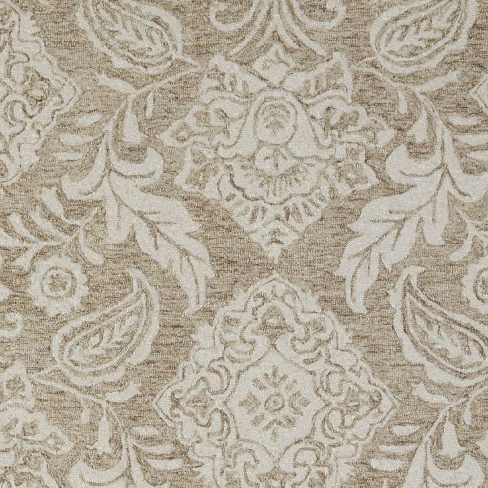 5' X 8' Blue And Ivory Wool Paisley Tufted Handmade Stain Resistant Area Rug