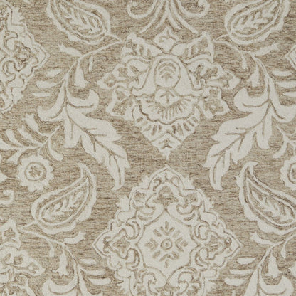 5' X 8' Blue And Ivory Wool Paisley Tufted Handmade Stain Resistant Area Rug