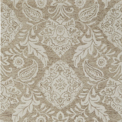 5' X 8' Blue And Ivory Wool Paisley Tufted Handmade Stain Resistant Area Rug