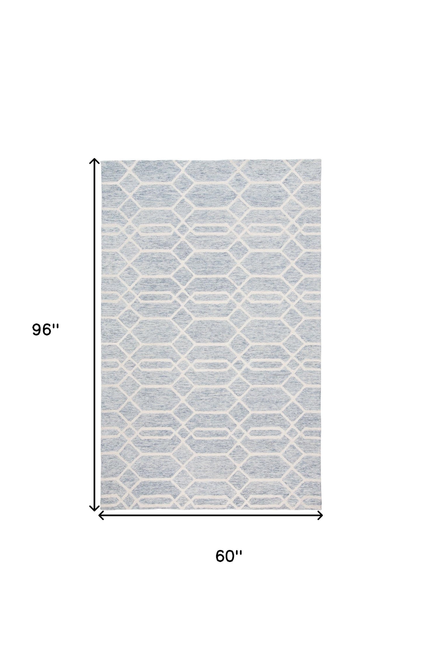 8' X 10' Blue And Ivory Wool Geometric Tufted Handmade Stain Resistant Area Rug