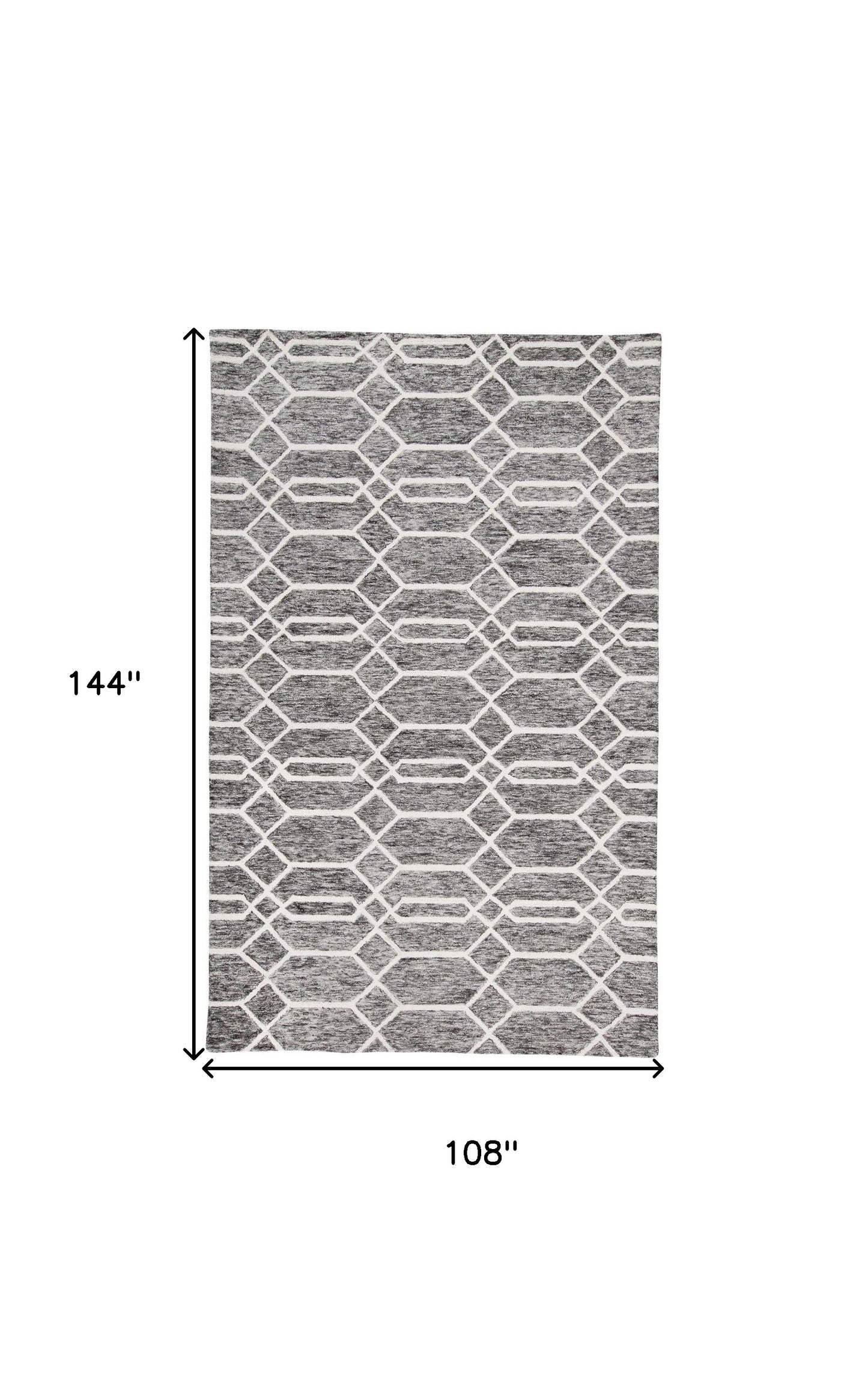 8' X 10' Blue And Ivory Wool Geometric Tufted Handmade Stain Resistant Area Rug