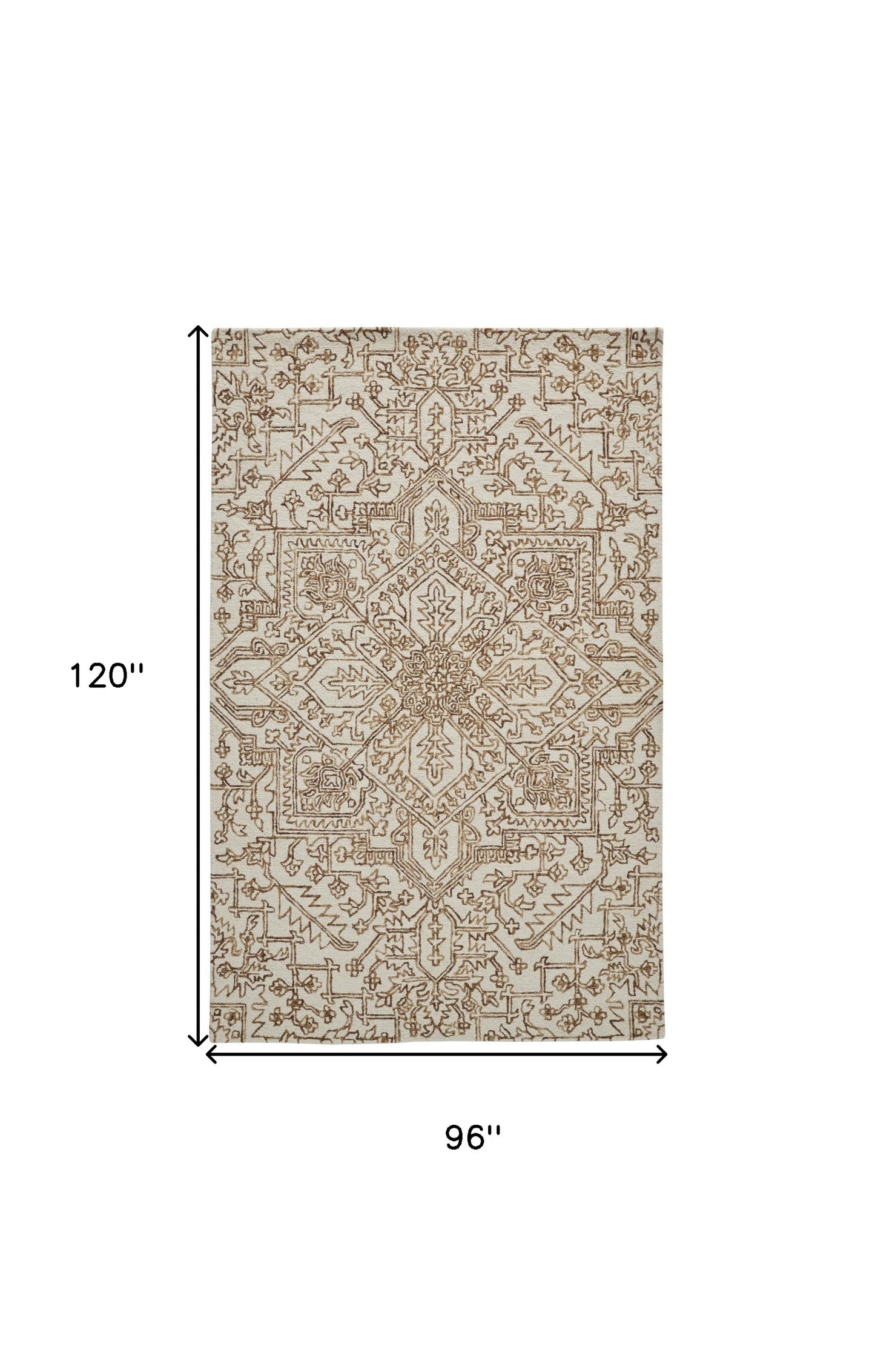 2' X 3' Blue Ivory And Green Wool Floral Tufted Handmade Stain Resistant Area Rug