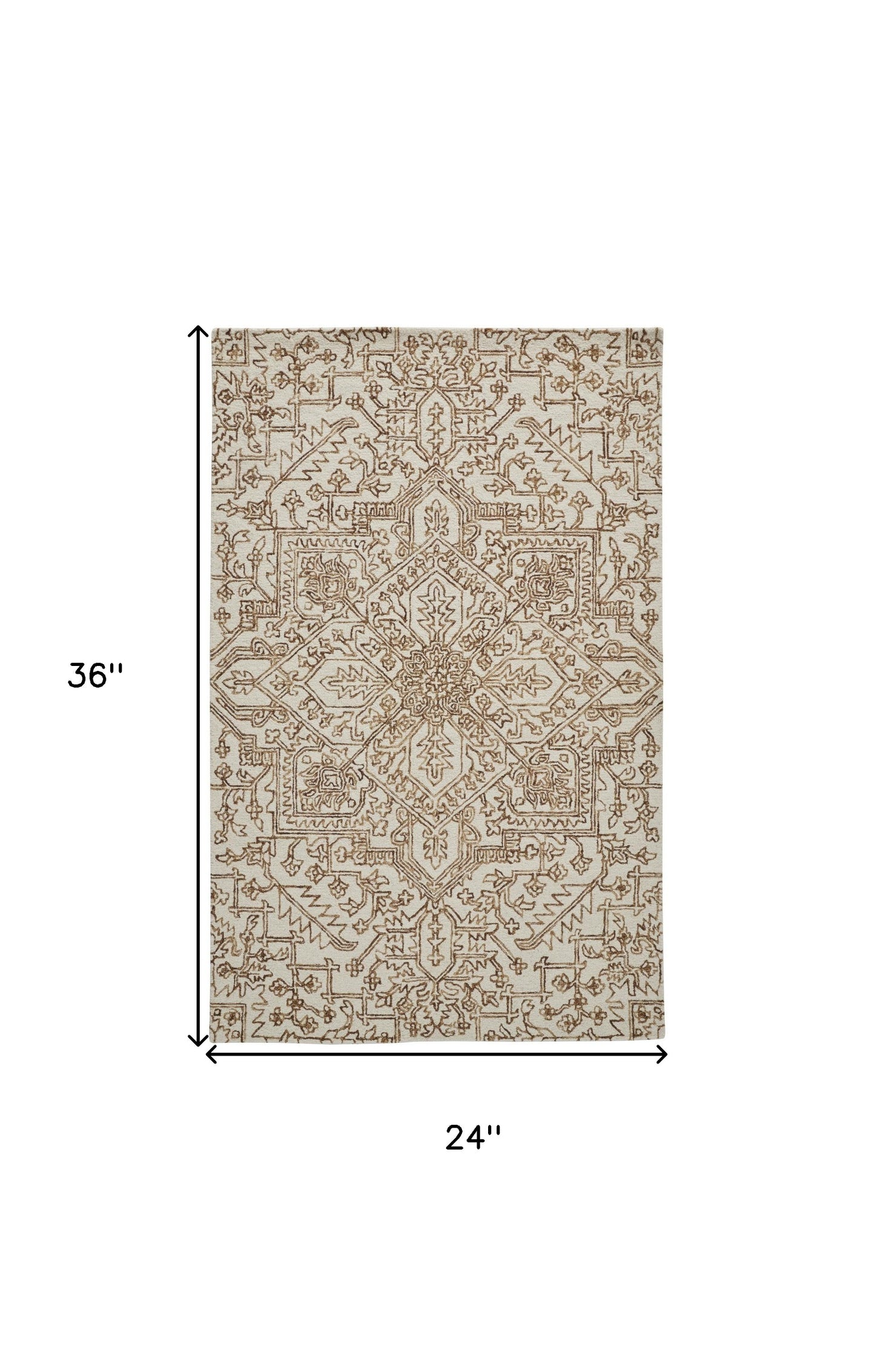 2' X 3' Blue Ivory And Green Wool Floral Tufted Handmade Stain Resistant Area Rug