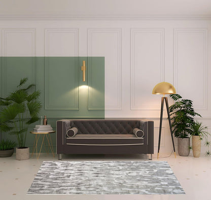 5' X 8' Taupe And Gray Abstract Hand Tufted Area Rug