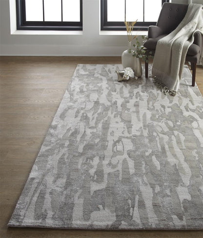 5' X 8' Taupe And Gray Abstract Hand Tufted Area Rug
