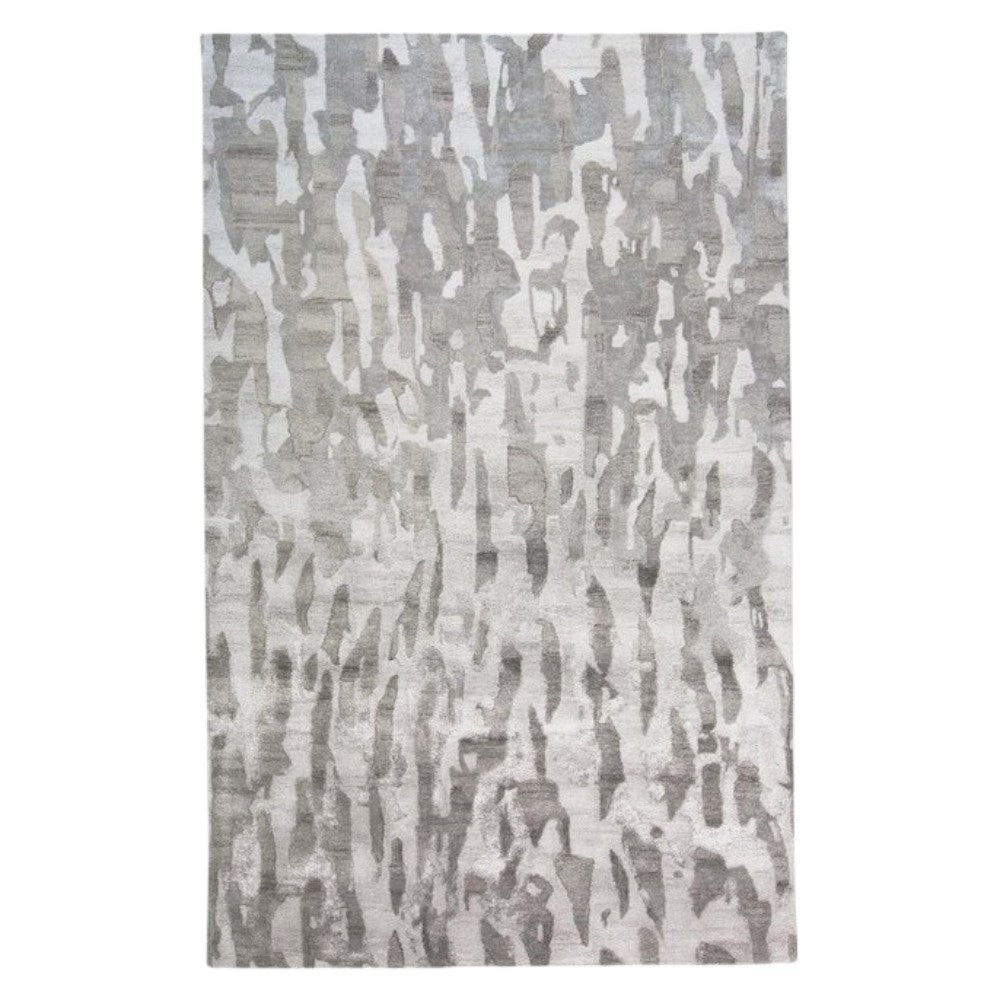 8' X 10' Gray Taupe And Silver Abstract Tufted Handmade Area Rug