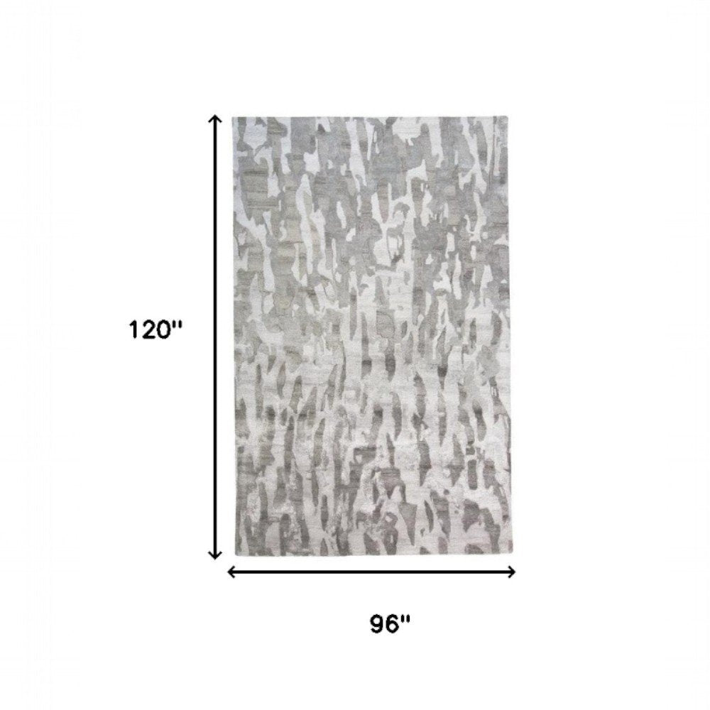 5' X 8' Taupe And Gray Abstract Hand Tufted Area Rug