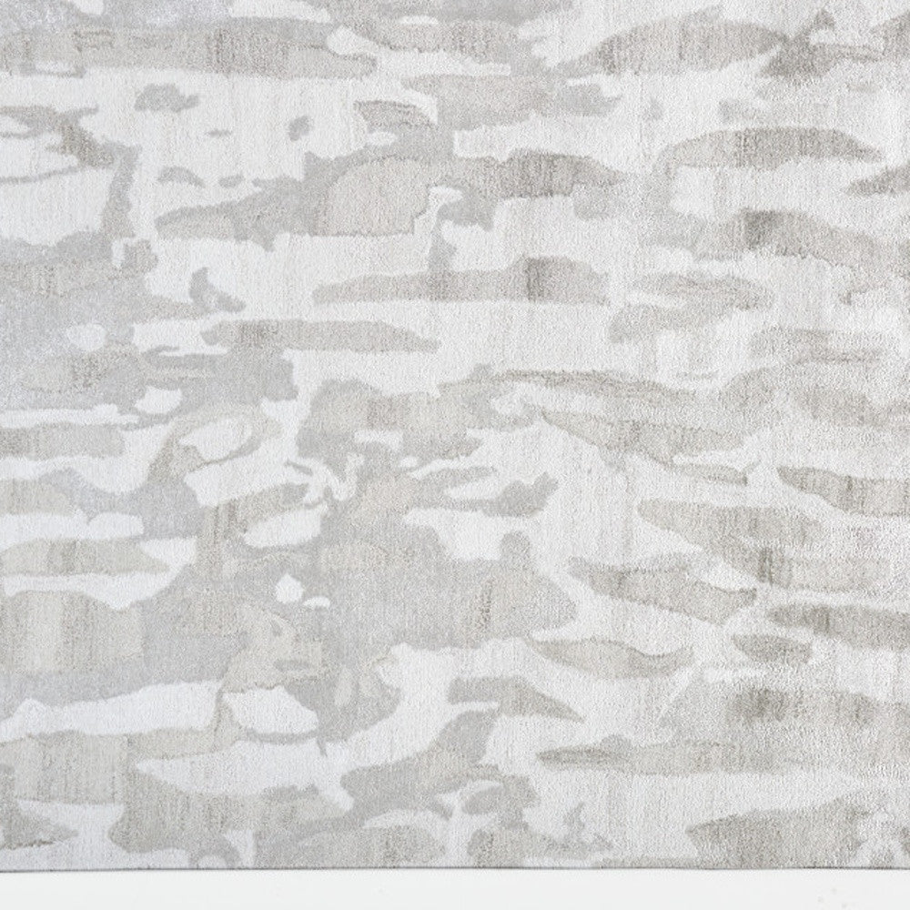 5' X 8' Gray Taupe And Silver Abstract Tufted Handmade Area Rug