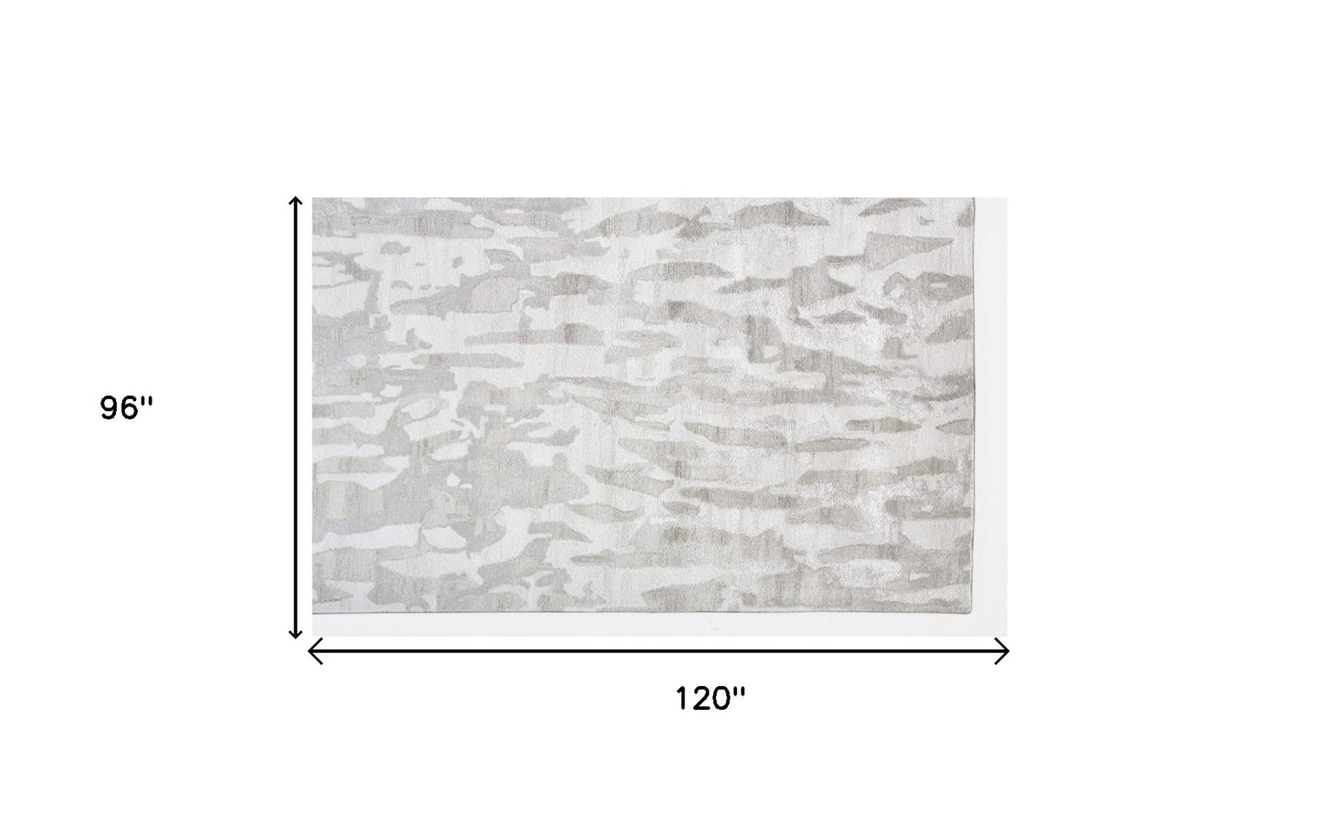 8' X 10' Gray Taupe And Silver Abstract Tufted Handmade Area Rug