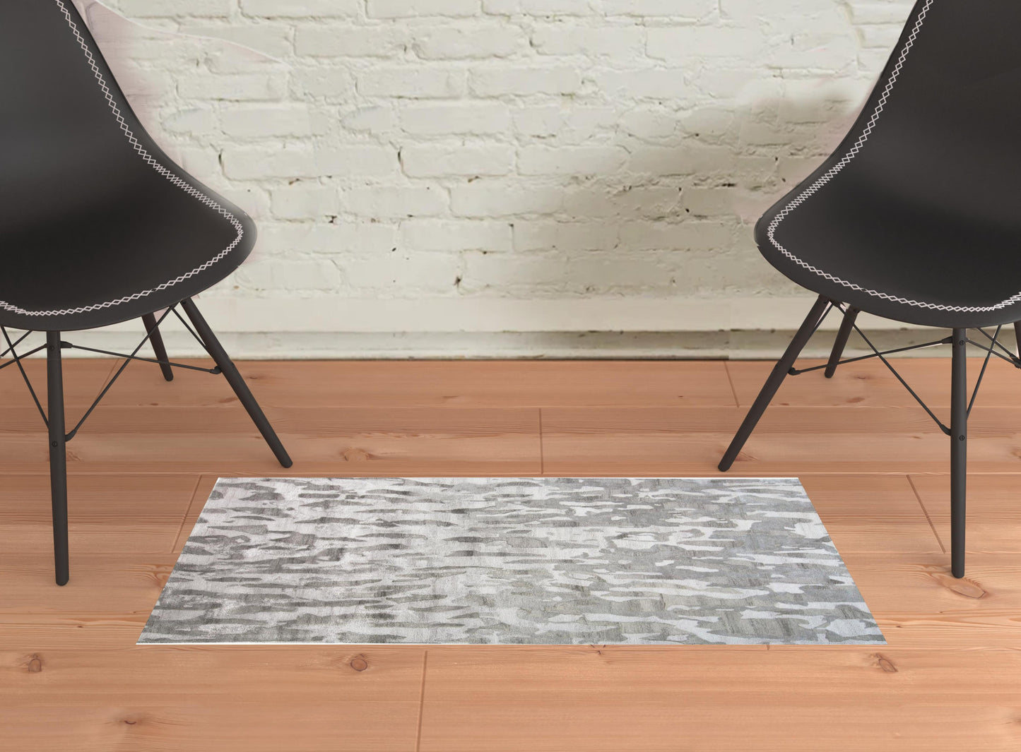 8' X 10' Gray Taupe And Silver Abstract Tufted Handmade Area Rug