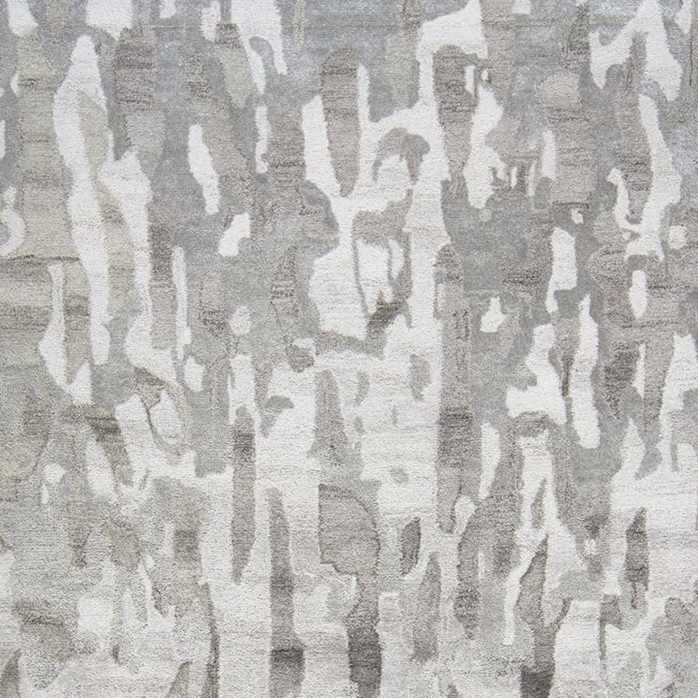 5' X 8' Gray Taupe And Silver Abstract Tufted Handmade Area Rug