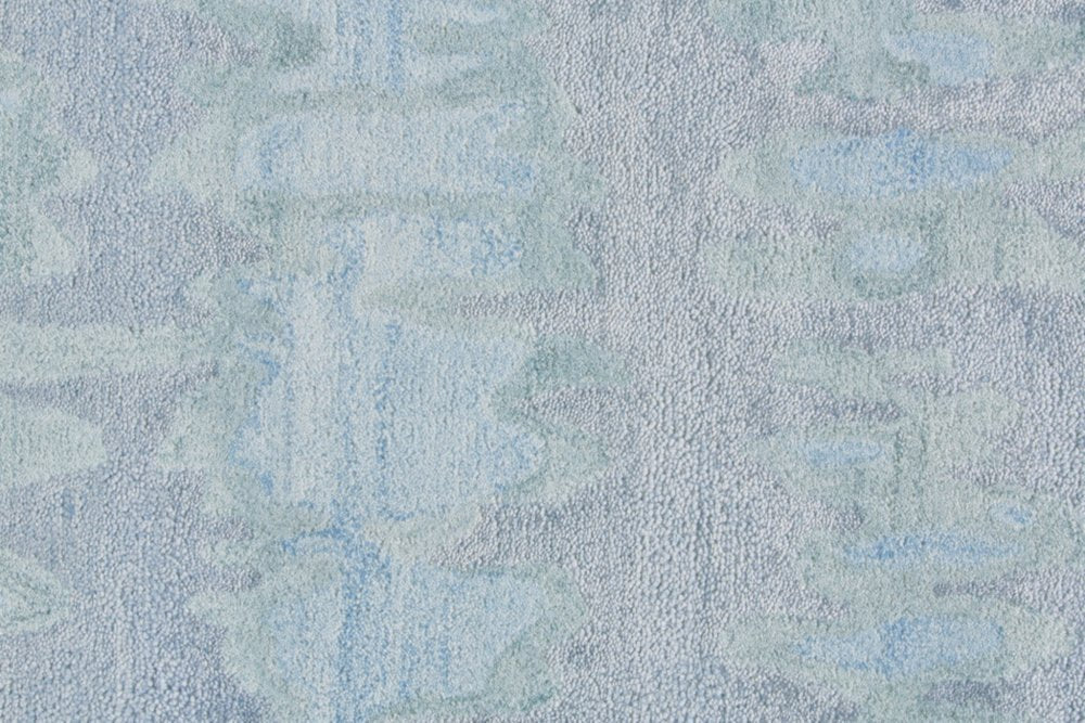 5' X 8' Blue Green And Gray Abstract Tufted Handmade Area Rug