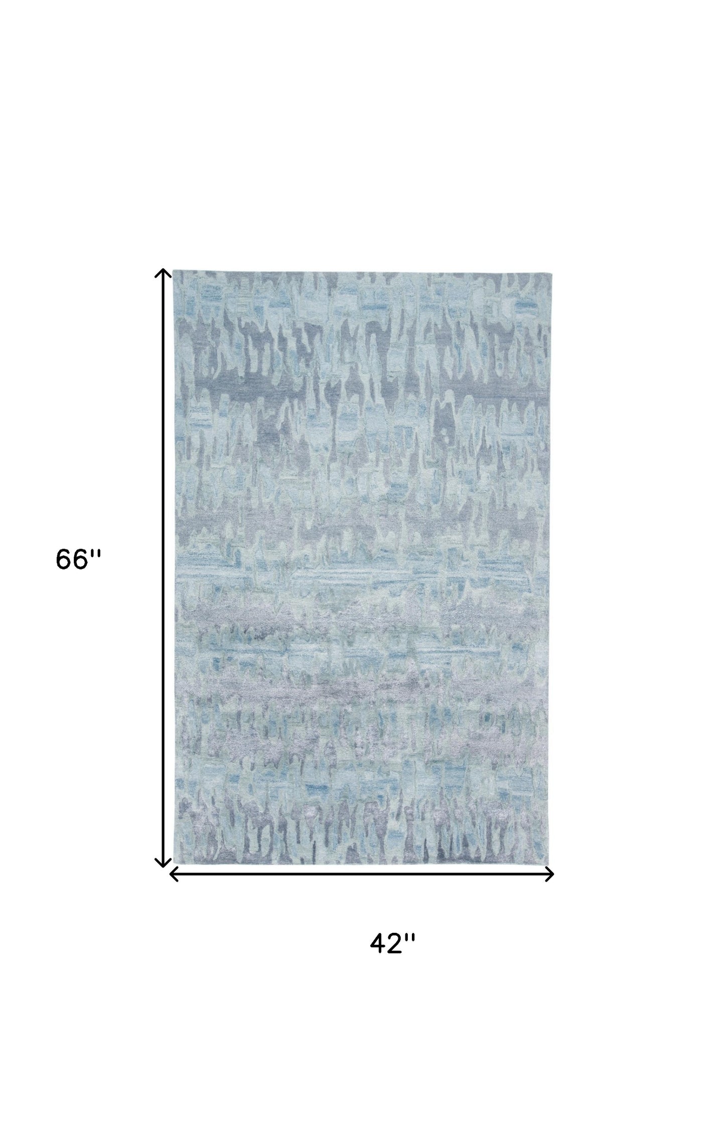 4' X 6' Blue Green And Gray Abstract Tufted Handmade Area Rug