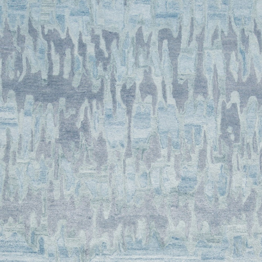 5' X 8' Blue Green And Gray Abstract Tufted Handmade Area Rug